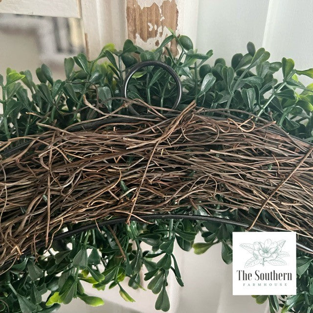 Farmhouse store Boxwood Grapevine Wreath