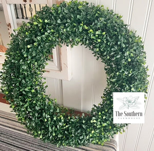 Round Faux Boxwood Wreath