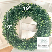 Load image into Gallery viewer, Round Faux Boxwood Wreath
