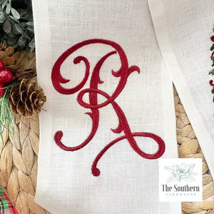 Linen Wreath/Basket Sash - Filigree Christmas Tree