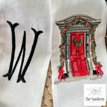Load image into Gallery viewer, Linen Wreath/Basket Sash - Holiday Front Door
