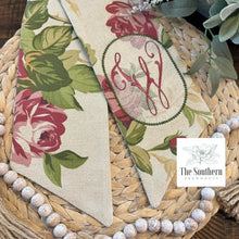 Load image into Gallery viewer, Linen Wreath/Basket Sash - Cabbage Rose Limited Edition Sash
